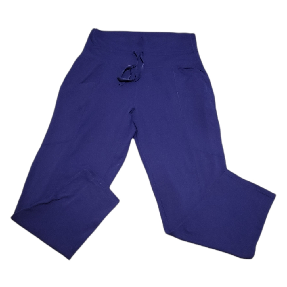 Fabletics Blue High Waist Drawstring Pull-On Yoga Workout‎ Pants Size XL